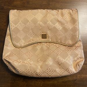 GIVENCHY Vintage gold Organza de Givenchy clutch handbag makeup bag